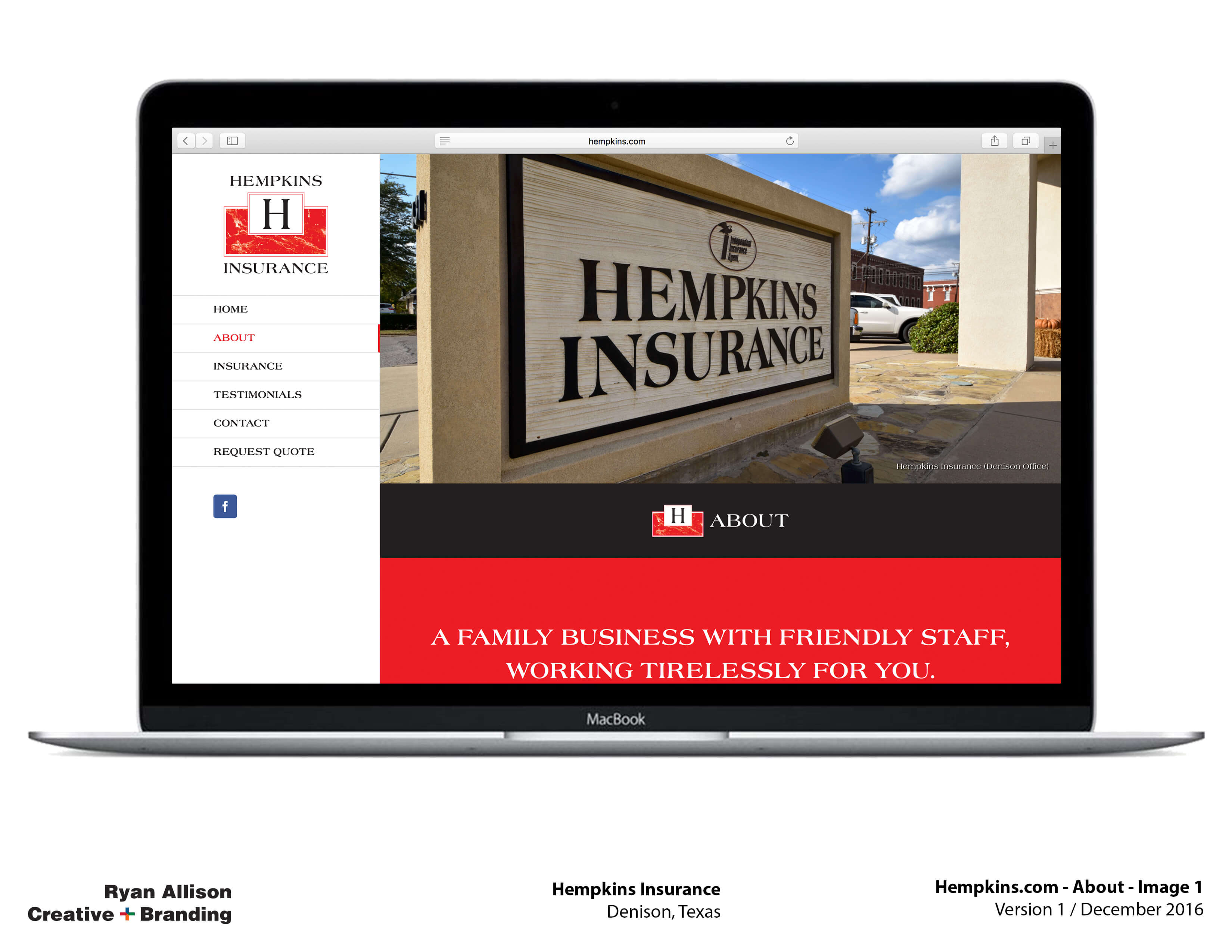 Hempkins Insurance Website About 1 - Project - Ryan Allison Creative + Branding
