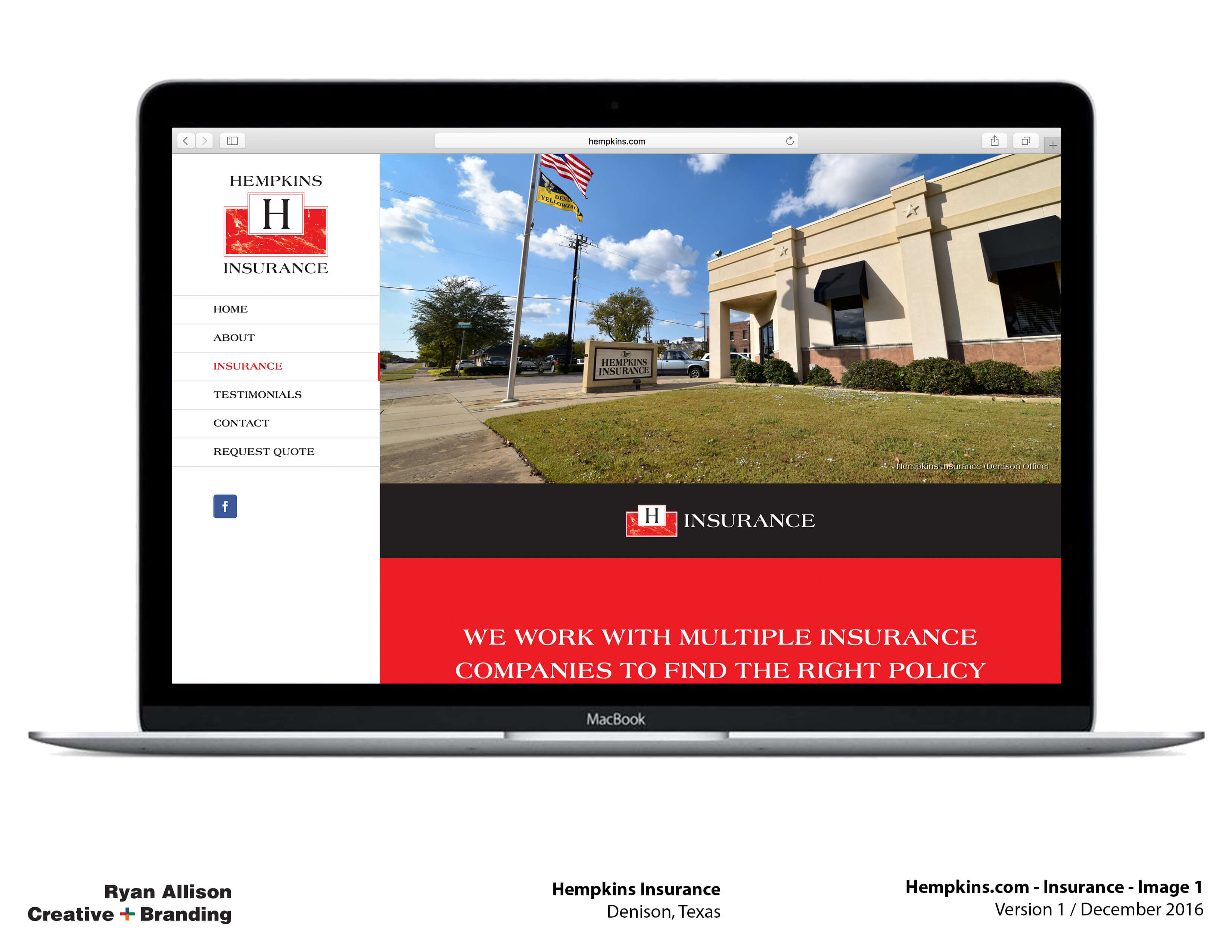 Hempkins Insurance Website Insurance 1 - Project - Ryan Allison Creative + Branding
