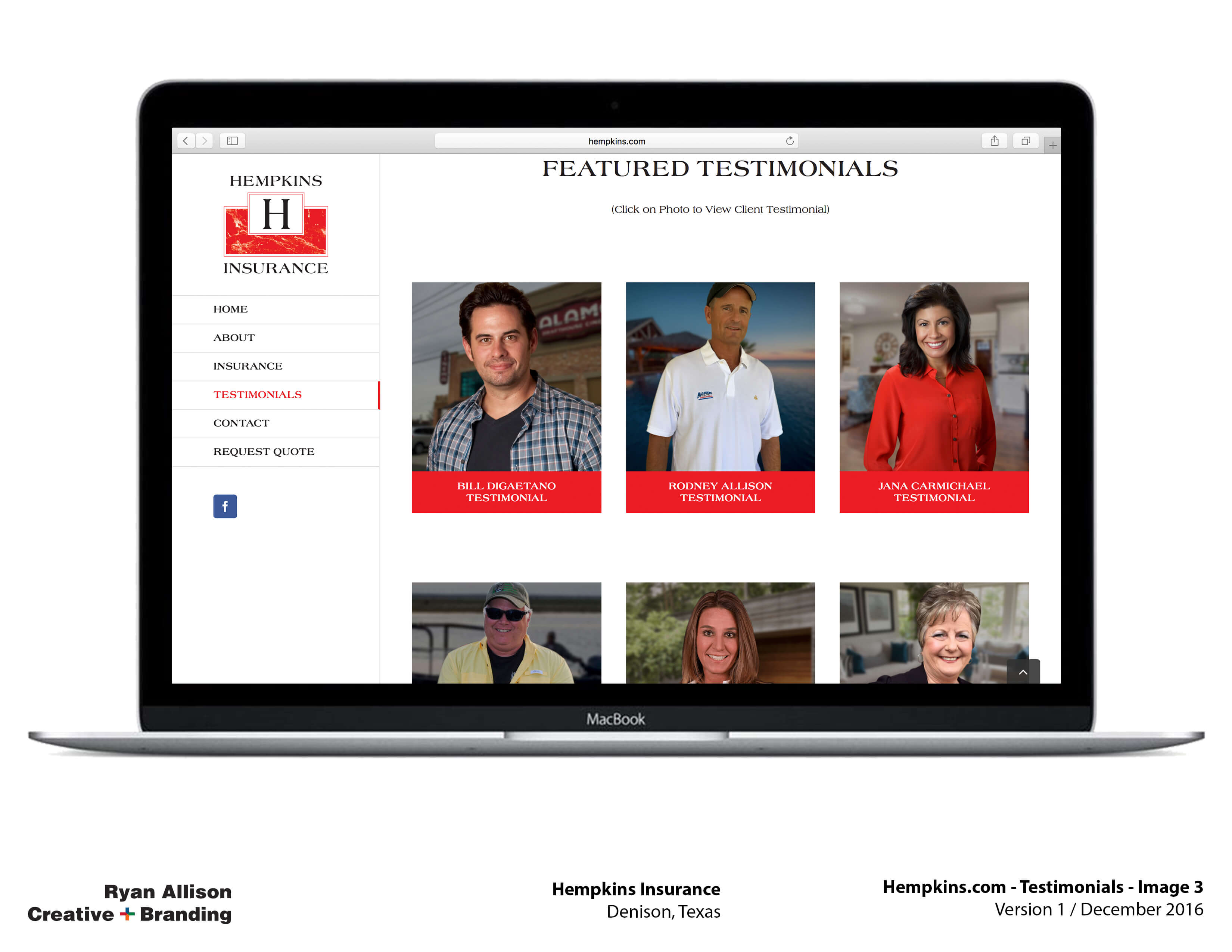 Hempkins Insurance Website Testimonials 3 - Project - Ryan Allison Creative + Branding
