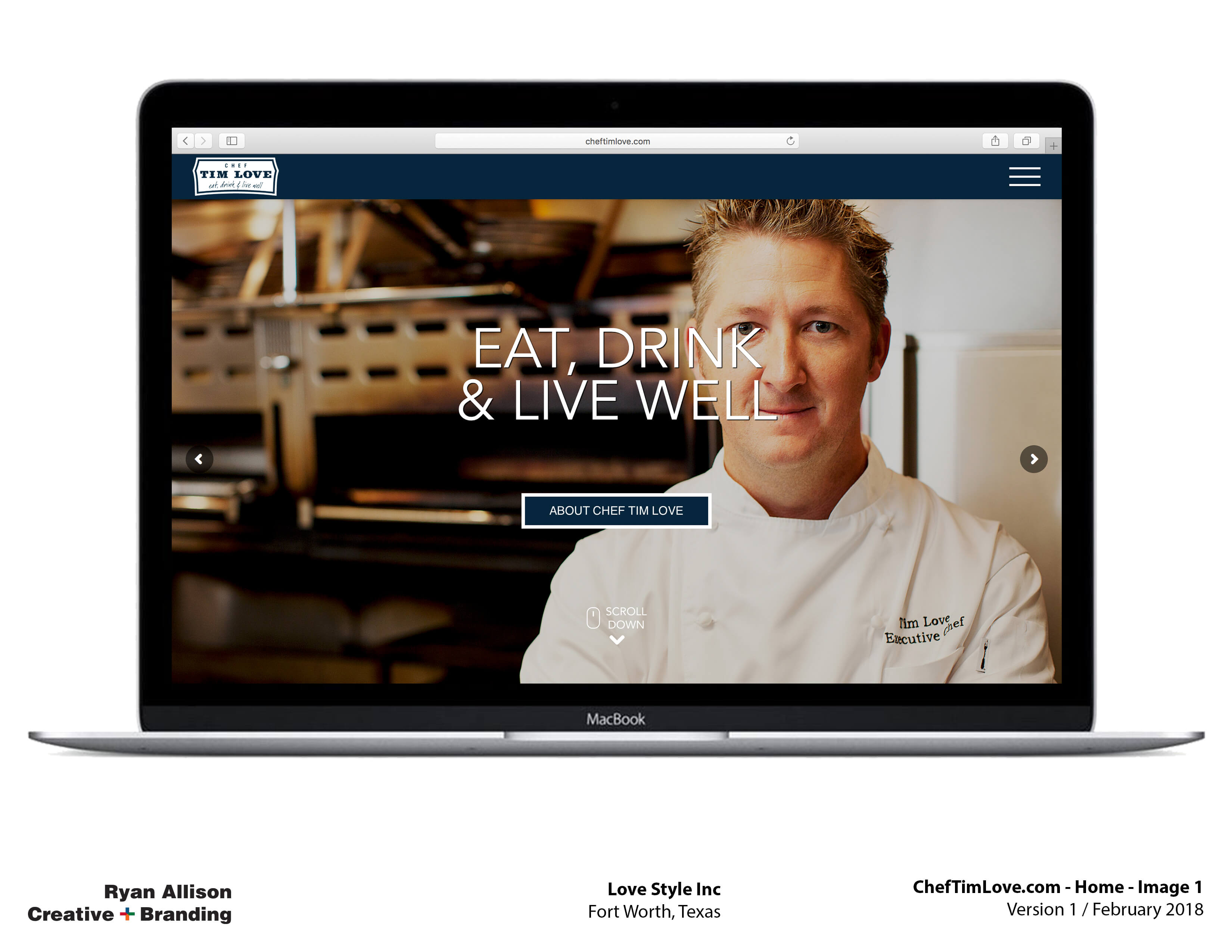Love Style Inc Chef Tim Love Website Home 1 - Project - Ryan Allison Creative + Branding