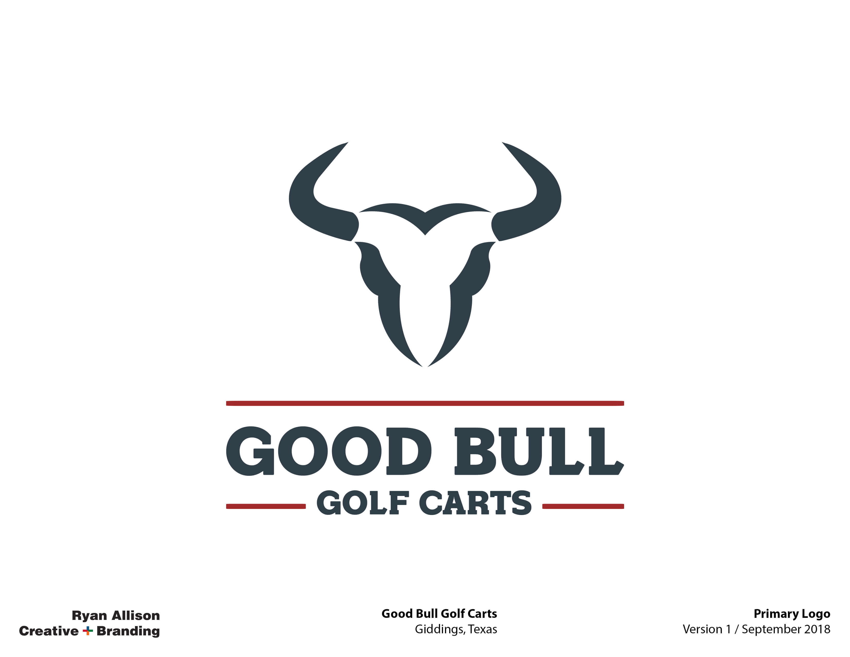 Good Bull Golf Carts Primary Logo - Logo - Ryan Allison Creative + Branding