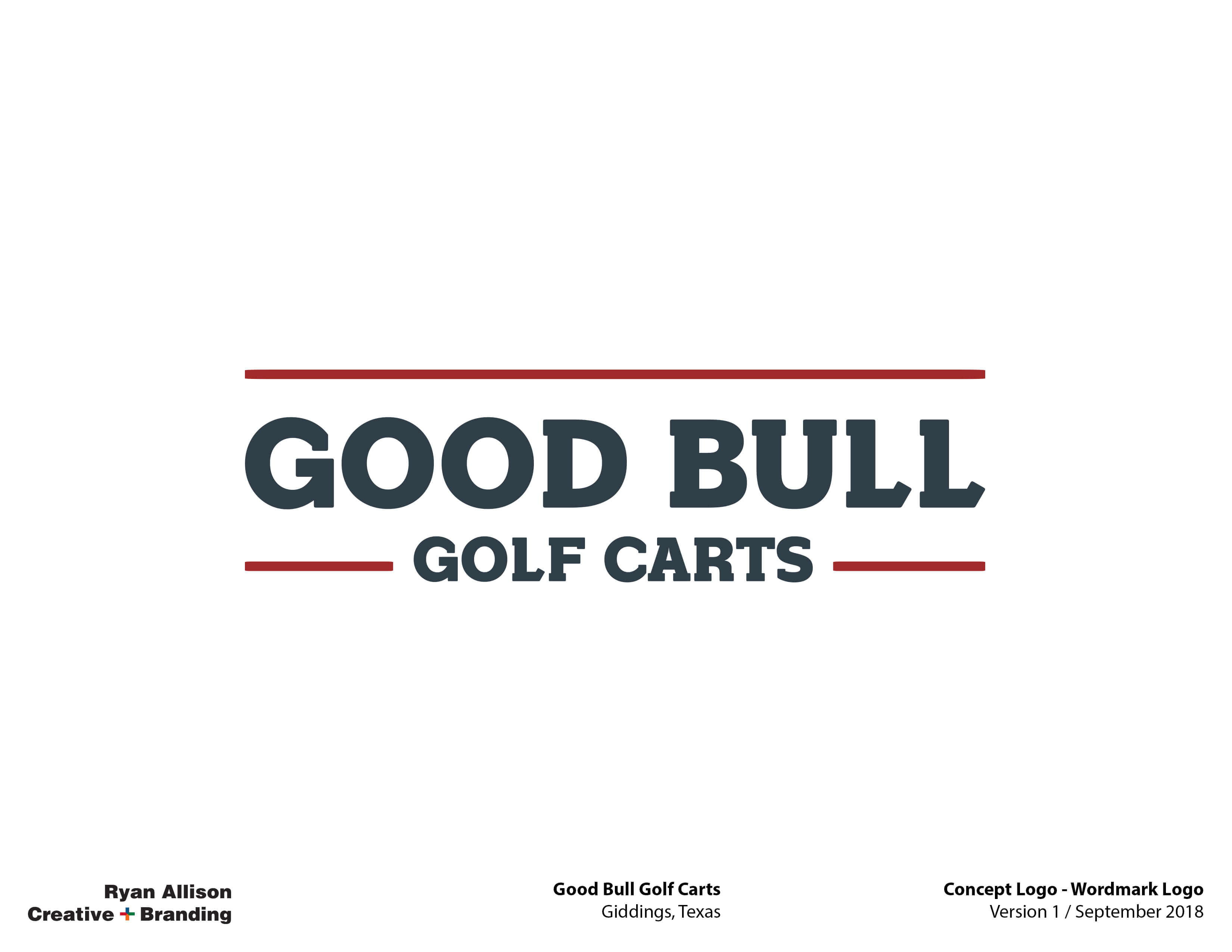 Good Bull Golf Carts Wordmark Logo - Logo - Ryan Allison Creative + Branding