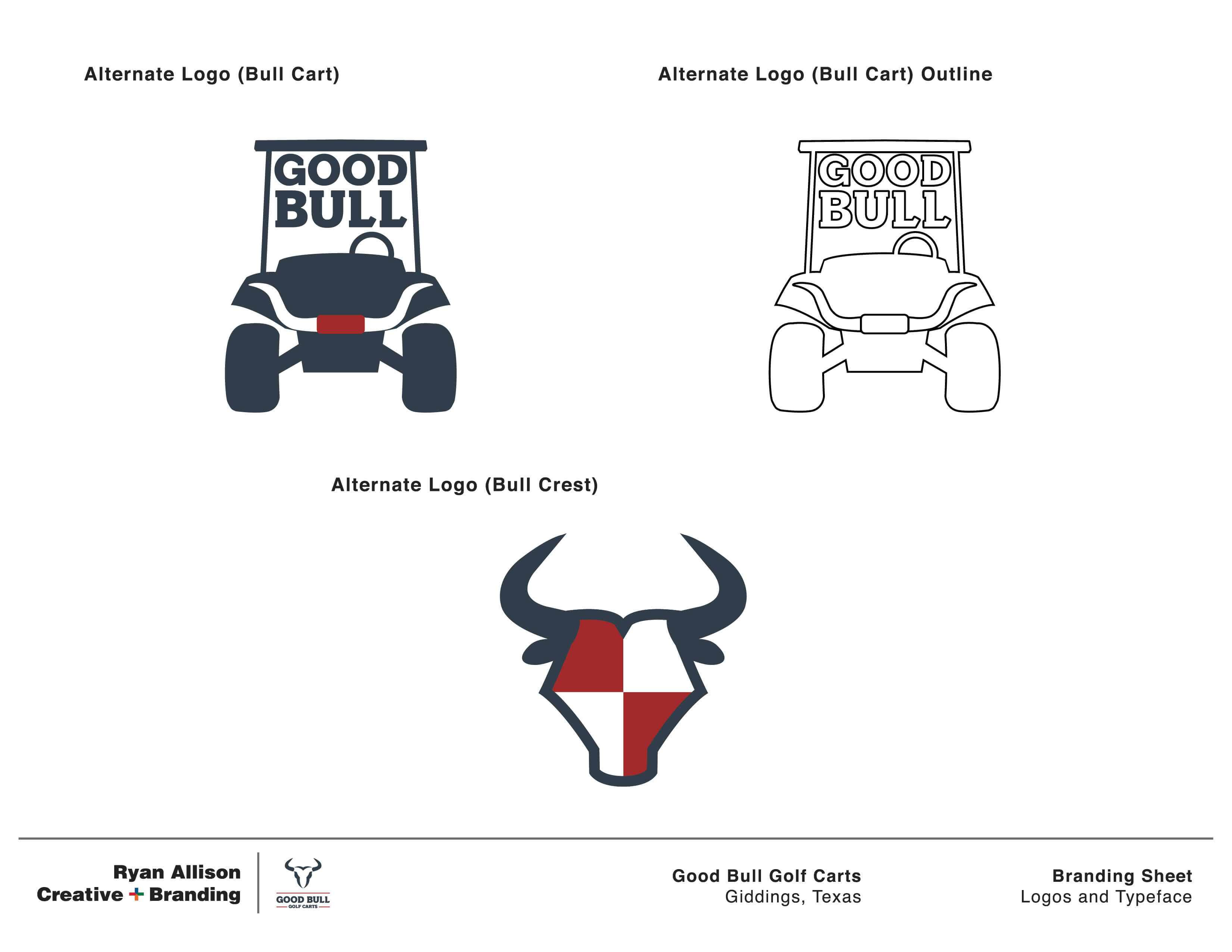 Good Bull Golf Carts - Branding Sheet Page 2 - Ryan Allison Creative + Branding