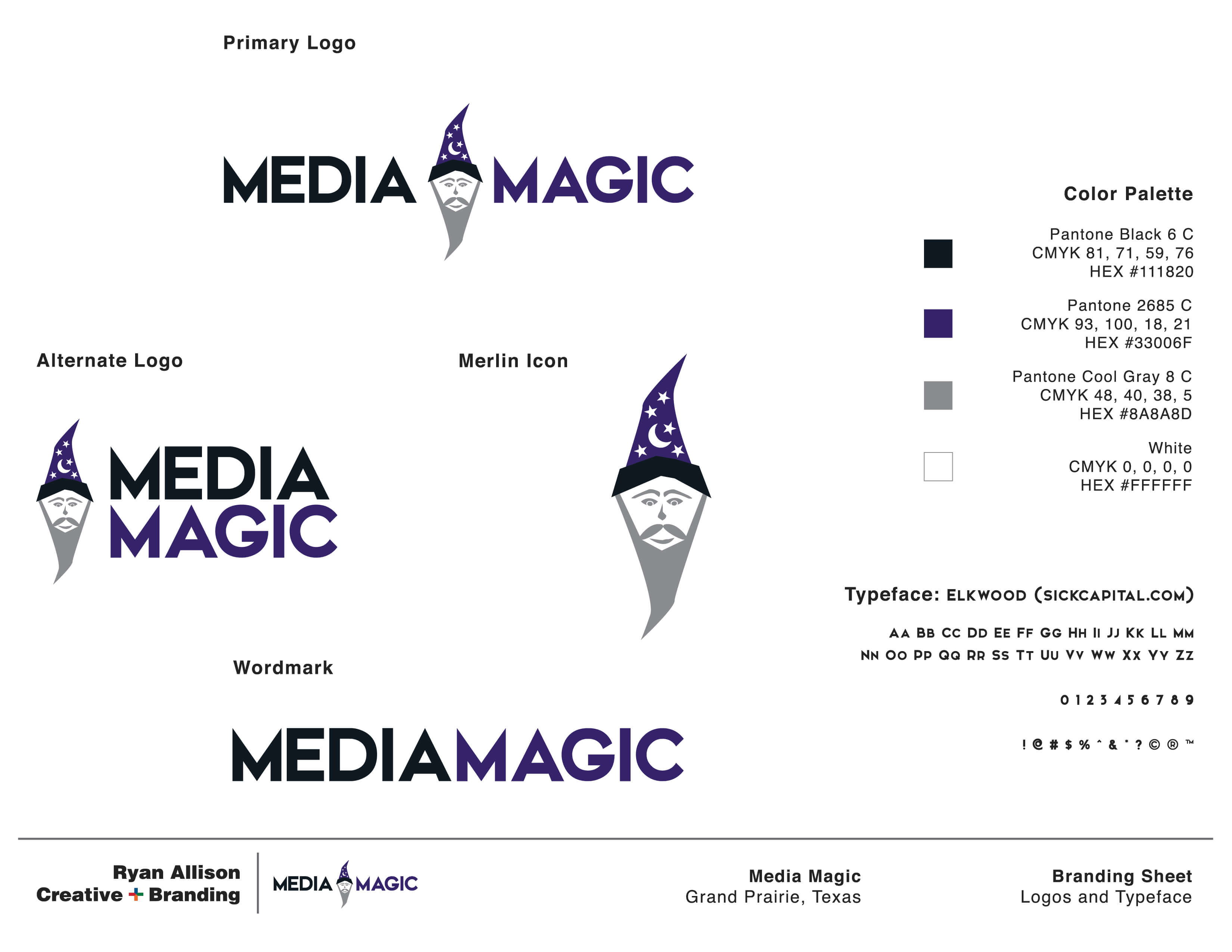 Media Magic - Branding Sheet Page 1 - Ryan Allison Creative + Branding