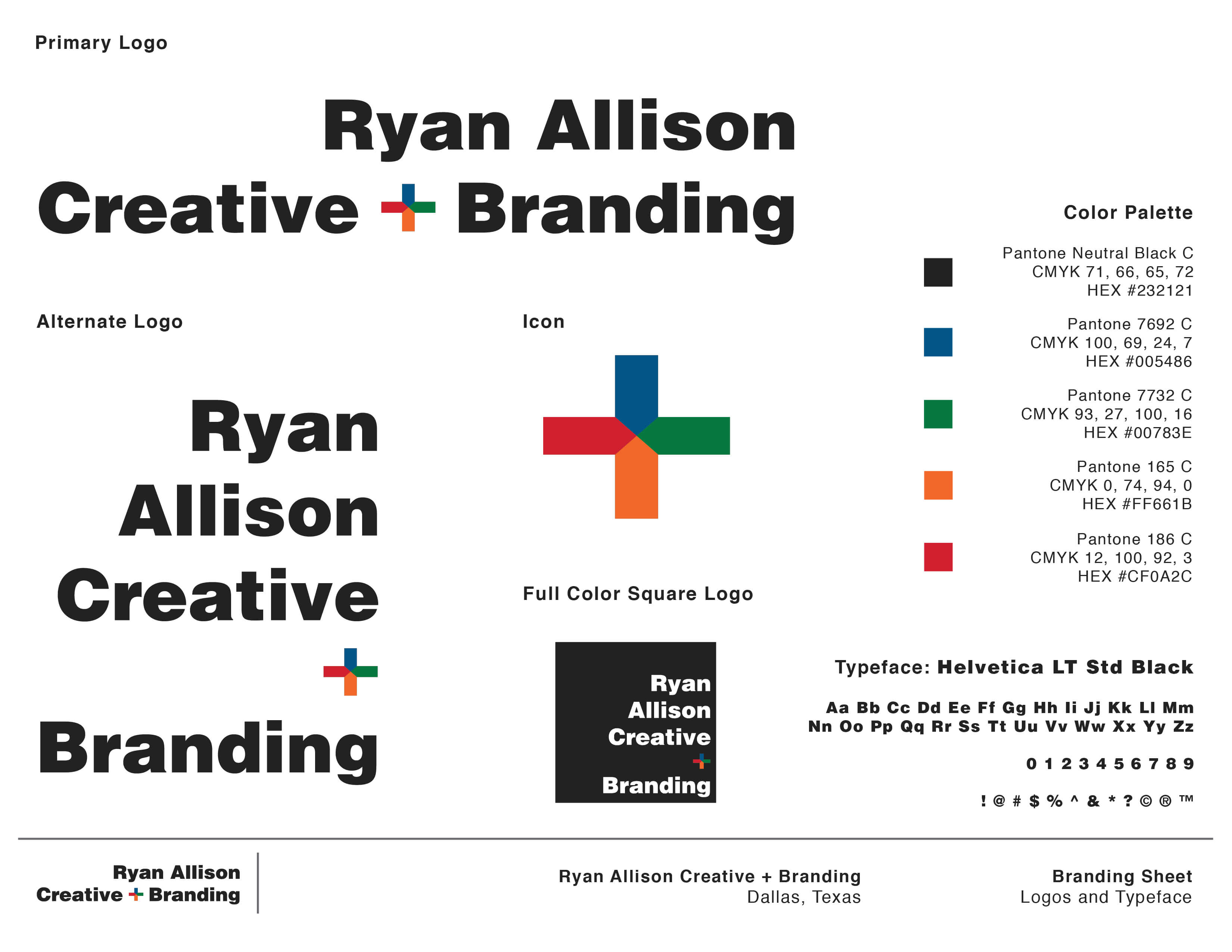Ryan Allison Creative + Branding - Branding Sheet Page 1 - Ryan Allison Creative + Branding